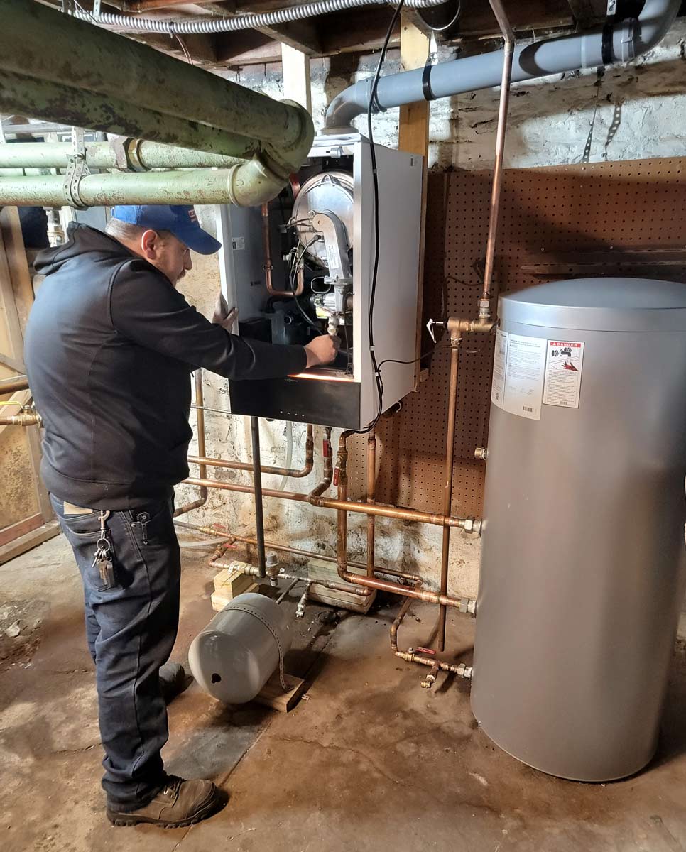Nick Dolinic boiler installation