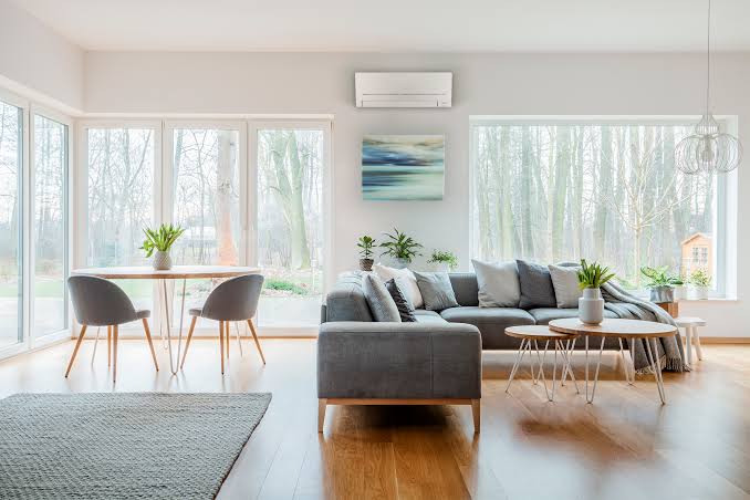 Wall mounted ductless mini split in a finished room